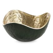 Misa dekoracyjna metalowa PEDRO 25X25X13 ciemnozielona + złota