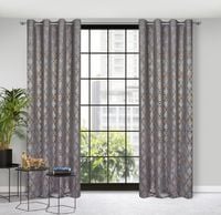 Zasłona gotowa na przelotkach ARETA 140x250 Eurofirany stalowo/srebrna