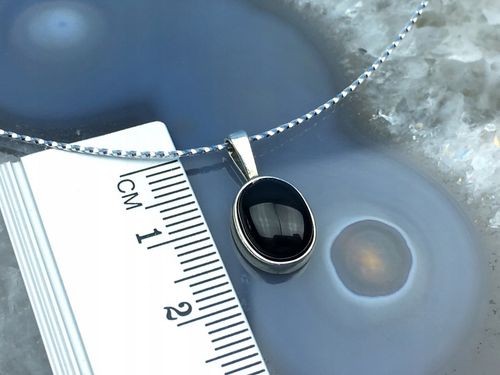 wisiorek owalny srebrny onyks czarny srebro pr.925 na Arena.pl