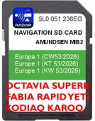 MAPA SD GPS SKODA AMUNDSEN MIB2 2026 V22 SUPERB OCTAVIA RAPID FABIA