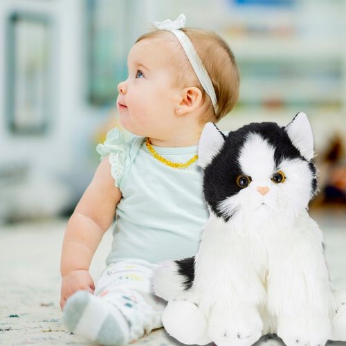 Maskotka kot pluszowy jak żywy przytulanka miękka prezent pluszak kocia na Arena.pl