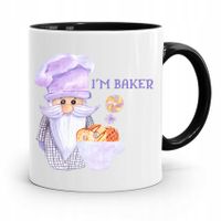 Kubek Czarny Prezent Dla Piekarza I'm Baker Z Nadrukiem Ze Zdjęciem