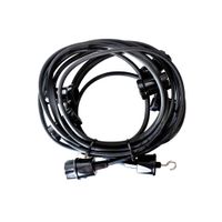 Przewód z oprawkami do ogrodu 15szt 17m IP44 czarny