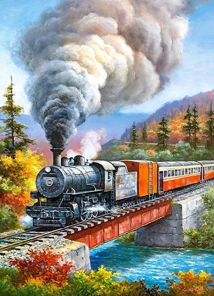 CASTORLAND Puzzle 200el. Train Crossing - Pociąg zdjęcie 1