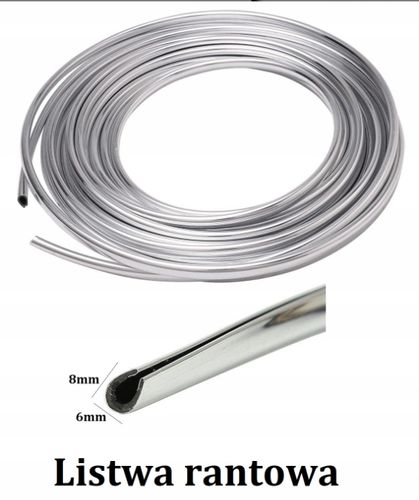 LISTWA CHROM RANTOWA RANTÓWKA 6x8mm POŁYSK 7,5M na Arena.pl