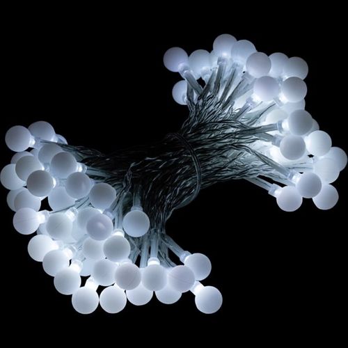 Lampki 100 LED białe kulki z programatorem na Arena.pl