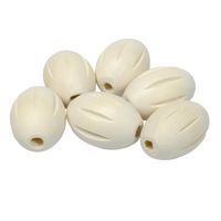 Drewniane koraliki OLIWKA 22x30mm ryflowane 6szt.