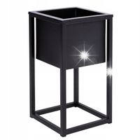 KWIETNIK STOJĄCY METALOWY STOJAK NA KWIATY LOFTOWY STALOWY LOFT CZARNY 40cm