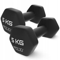 HANTLE DO ĆWICZEŃ HANTELKI WINYLOWE CIĘŻARKI REHABILITACJA FITNESS 2x5 KG