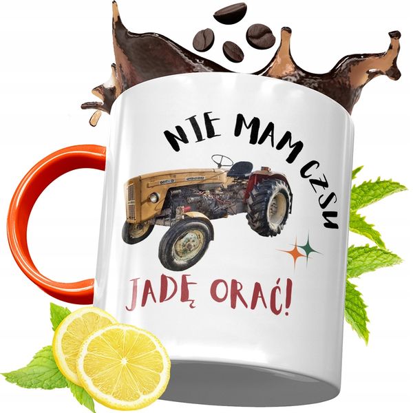 Kubek Pomarańczowy Dla Rolnika Prezent Z Nadrukiem Ze Zdjęciem zdjęcie 1