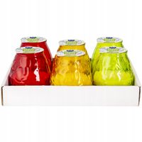 ZESTAW 6 ŚWIEC OGRODOWYCH NA TARAS W SZKLE KOLOROWE ŚWIECE DEKORACYJNE