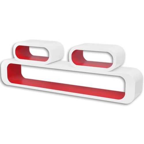 Półki Ścienne Kostki, 6 Szt., Czerwono-Białe na Arena.pl