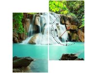 60X60CM ZEGAR WODOSPAD OBRAZ DREWNO ŚCIAN KWADRAT