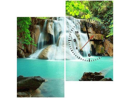 60X60CM ZEGAR WODOSPAD OBRAZ DREWNO ŚCIAN KWADRAT na Arena.pl