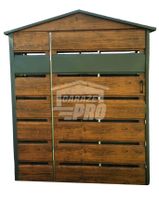 Wiata śmietnikowa dwuspad 1,3x0,5m antracyt z drewnem Schowek GP286