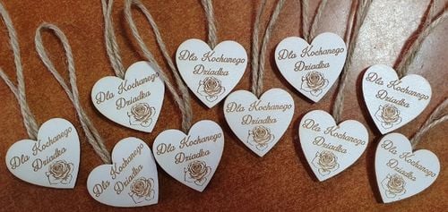 serce  wiszące 4x4cm 10szt Dla Kochanego Dziadka na Arena.pl