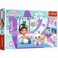 puzzle koci domek gabi 60 elementów gabi na basenie trefl 17393