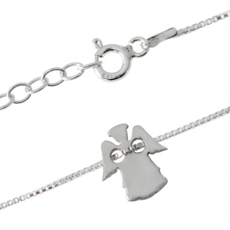 SREBRNA BRANSOLETKA CELEBRYTKA ANIOŁEK PRÓBA SREBRA 925 GRAWER GRATIS zdjęcie 1