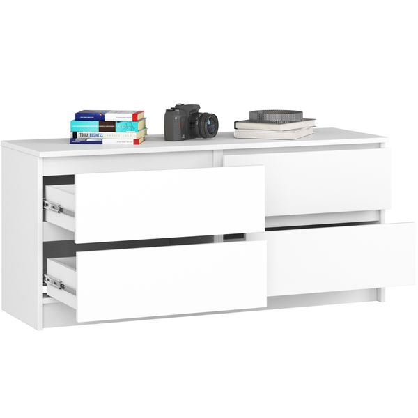 Komoda K 120 cm 4 szuflady - biała zdjęcie 2