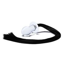 szklana zatyczka z końskim ogonem horse tail s butt plug glas