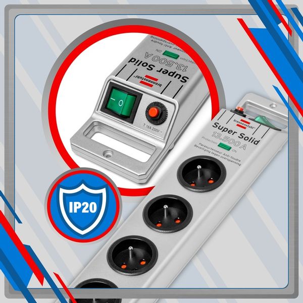 LISTWA ZASILAJĄCA ANTYPRZEPIECIOWA 8G Brennenstuhl Super Solid 13500 A zdjęcie 6