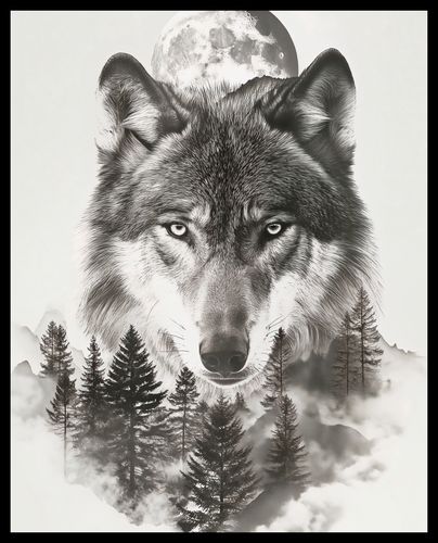 Plakat 40x50cm Wilczy Duch Lasu na Arena.pl
