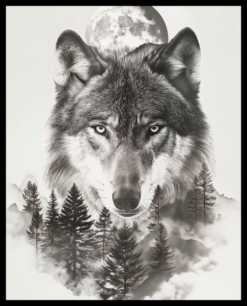 Plakat 40x50cm Wilczy Duch Lasu zdjęcie 2