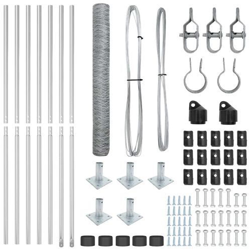 Ogrodzenie z słupkami Srebrny 1.2 x 10 m Stal pokryta PCV na Arena.pl