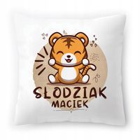 Poduszka Dla Maćka Na Urodziny Ze Zdjęciem Na Prezent Biała 40X40 Cm