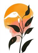 Plakat 50x70cm Półksiężyc Minimalistyczny , Wnętrza Styl Skandynawski, Boho