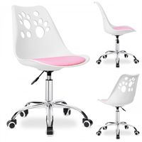 fotel biurowy puppy love obrotowy do biurka dziecięcy, biało różowy ko16bjr
