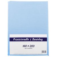 Prześcieradło bawełniane bez gumki 160x200 noris niebieskie