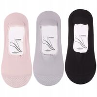 SKARPETKI DAMSKIE STOPKI NISKIE LASEROWO CIĘTE Z BAWEŁNĄ MORAJ 3-PAK 35-38