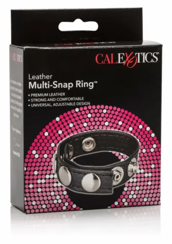 adonis ares leather multi-snap ring - regulowany pasek skorzany, czarny na Arena.pl