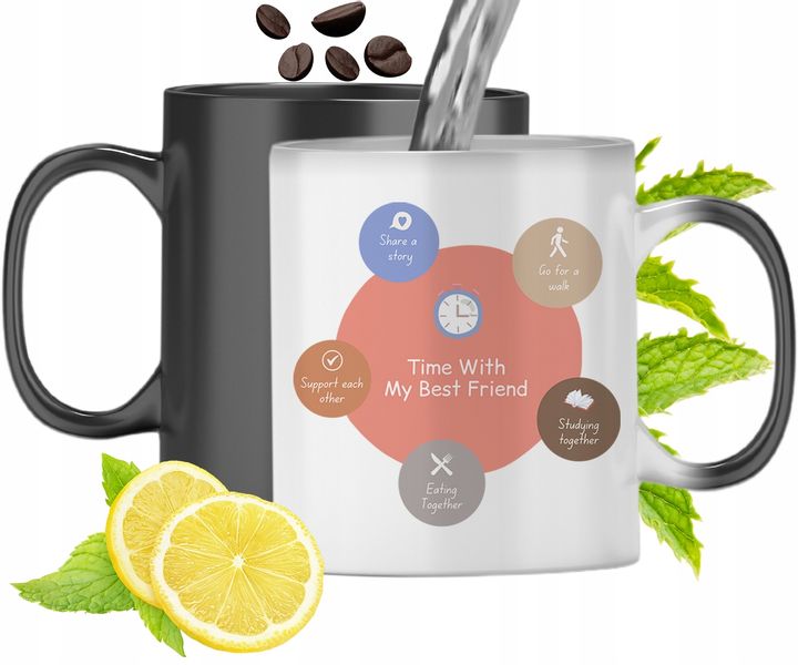 Kubek Magiczny Dla Przyjaciela Zmieniający Kolor Z Nadrukiem Ze Zdjęciem zdjęcie 1