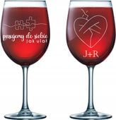 Kieliszek do wina grawerowany prezent na rocznicę z napisem różne wzory