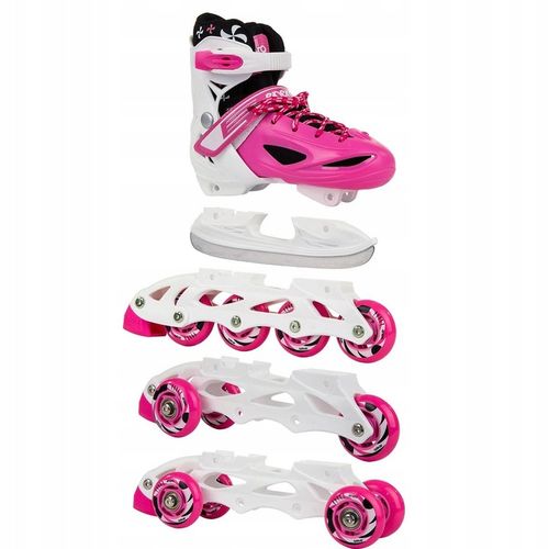 REGULOWANE ŁYŻWOROLKI WROTKI ŁYŻWY DLA DZIECI 4W1 ENERO 30-33 RÓŻOWE na Arena.pl