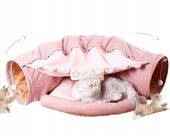 LEGOWISKO tunel DOMEK szeleszczący nowoczesne dla kota domek 126cm PIŁKA