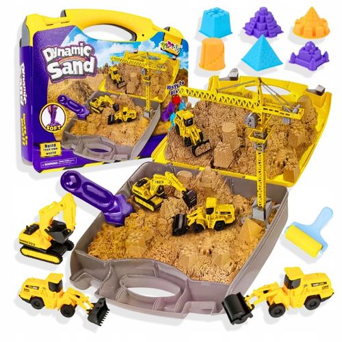 PIASEK KINETYCZNY POJAZDY BUDOWLANE DUŻY ZESTAW XXL DLA DZIECI PIASKOWNICA na Arena.pl