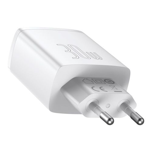 Compact szybka ładowarka sieciowa 2x USB USB-C 30W 3A PD QC biały na Arena.pl