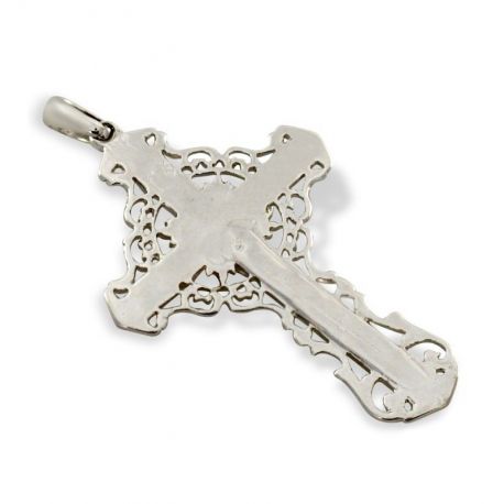 SREBRNY KRZYŻ DUŻY Z UKRZYŻOWANYM JEZUSEM PRÓBA SREBRA 925 zdjęcie 3