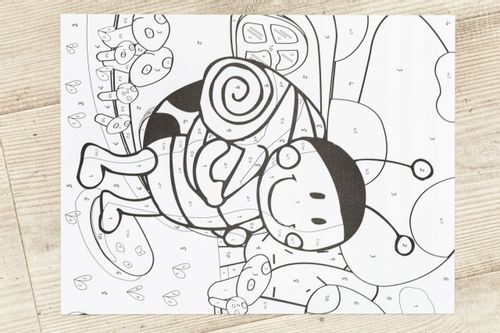 Kolorowanka obrazek rysowanie po numerach kredki na Arena.pl