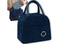 Torba termiczna śniadaniowa izolacyjna na piknik plażę lunch granatowy