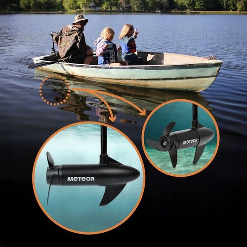 SILNIK ELEKTRYCZNY ZABURTOWY DO ŁODZI PONTONU METEOR 86lbs/37.2kg 1150W na Arena.pl
