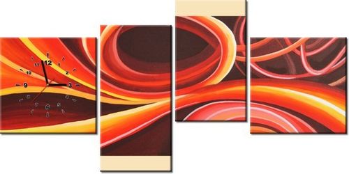 45CM 120CM ZEGAR 4 ELEM POMARAŃCZOWY WIR ŚCIENNY na Arena.pl