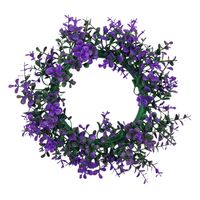 WIANEK DEKORACYJNY BUKSZPANOWY STROIK WIOSENNY NA LATO SZTUCZNE KWIATY 25cm