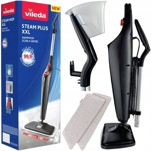Mop parowy Vileda Steam Plus XXL-2x wkład z mikrofibry+nakładka do dywanów na Arena.pl