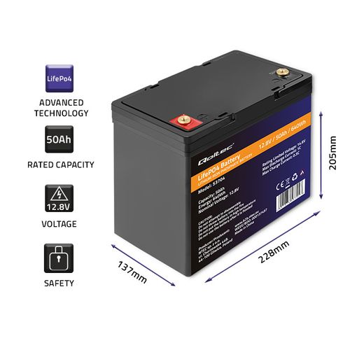 Qoltec Akumulator LiFePO4 12.8V 50Ah BMS na Arena.pl