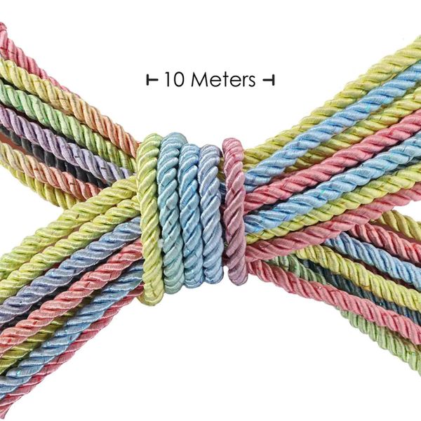Polyester Bondage Rope - 32.8 Ft / 10 M - Multicolor Pastel zdjęcie 2