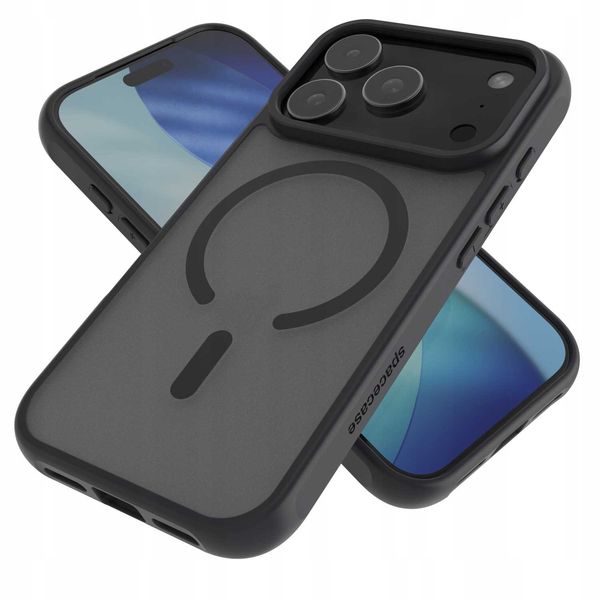 Spacecase Hybrid Mag Iphone 17 Pro Black zdjęcie 3